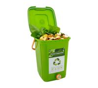 Contenedor de compost de cocina de 20 litros con placa de filtro y grifo, cubo de compost a prueba de olores para cocina, balcón, jardín, doble tapa con junta de silicona, placa de filtro, asa