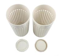 Contenedor de compostaje para uso en jardín, tubo de compostaje de PVC que ahorra espacio con tapa de rosca segura, diseño ventilado y procesamiento de residuos orgánicos controlados (2 piezas)