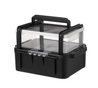 Contenedor de criaturas para reptiles, transportador de viaje para reptiles, portador de viaje para reptiles al aire libre, recinto portátil para reptiles con tapa para ranas, lagartos, cangrejos