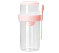 Contenedor de desayuno de viaje - Taza de almacenamiento de cereales de yogur a prueba de fugas de 2 niveles con juego de cuchara de tenedor, tarro de comida portátil extra grande de 1070 ml para lech