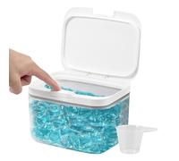 Contenedor de detergente de lavandería con una taza | 2,8L Pop Up Up Laverry Powder Bin & Shower Suportador de hojas de secador | Contenedor transparente de gran capacidad con tapa con taza de medició