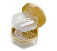 Contenedor de dientes falsos, funda de baño para dentaduras postizas | Estuche para protector bucal con caja de almacenamiento hermética,Retenedor de viaje de capas, funda portátil para