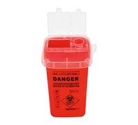 Contenedor de eliminación de objetos punzantes amarillo, caja de plástico para eliminación de afeitadoras, contenedor para residuos de agujas de perforación de tatuajes, rojo