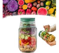 Contenedor de ensalada para el almuerzo con recipiente de aderezo, tarros de ensalada a prueba de fugas con tapas, preparación de comidas, separación en seco y húmedo, contenedores para almuerzo con