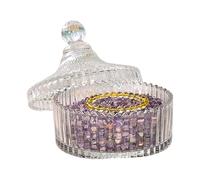 Contenedor de esponja de maquillaje de vidrio de 800 ml, plato de polvo con tapa, para mujeres, maquillaje, cosméticos, cuidado de la piel, tocador