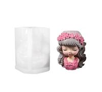 Contenedor de flores de silicona reciclable, corona artística de flores, figura infantil, herramienta de manualidades, moldes de silicona para cultivadores de hormigón