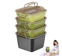 Contenedor de frutas, bandeja para servir aperitivos, apilable, portátil, con asa, multifuncional, versátil para fiestas, viajes, picnic, playa, hogar, coche, almuerzo