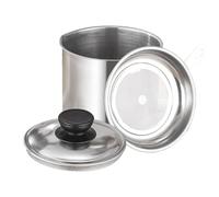 Contenedor de grasa, contenedor de aceite, almacenamiento de grasa con tapa, tarro de almacenamiento de aceite recubierto de esmalte, soporte para goteo de tocino, protector de grasa antiadherente