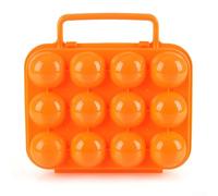 Contenedor de huevos apilable con 12 rejillas a prueba de golpes, soporte de plástico para refrigerador, caja de almacenamiento portátil para camping, picnic al aire libre para bandeja (naranja)