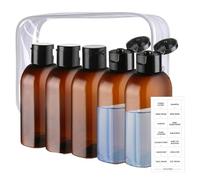 Contenedor De Líquido Tamaño De Viaje - Botellas De Repuesto De 100 Ml Juego Reutilizable Transparente Con Cierre Hermético Para Cosméticos Champú Loción Ahorro De Espacio Fácil De Llenar Durable | Pa