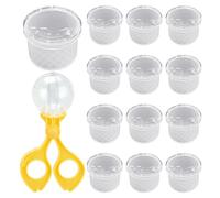 Contenedor De Observación De Insectos De 12 Piezas, Con Clip De Bola De Tijera De 1 Pieza, Contenedor De Almacenamiento De Insectos, Material Didáctico De Ciencias Naturales Para Niños