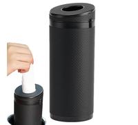 Contenedor de papel de tubo de cuero sintético resistente al desgaste, cilindro de servilletas de coche, función de interruptor, decoración de cabina de automóvil, consola compacta para bebidas