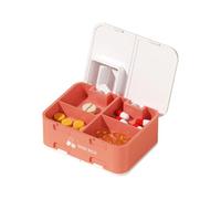 Contenedor de pastillas con función de corte, organizadores de medicamentos de 7 días, diseño de doble cubierta para fácil acceso, caja de almacenamiento portátil de medicamentos