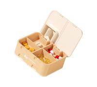 Contenedor de pastillas con función de corte, organizadores de medicamentos de 7 días, diseño de doble cubierta para fácil acceso, caja de almacenamiento portátil de medicamentos