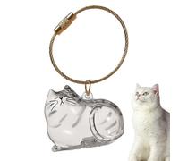 Contenedor de Pelo de Gato, Llavero Transparente para Almacenamiento de Pelo, Suministros para Mascotas, para Mantener el entierro, Viajes, Coche, hogar, al Aire Libre, condolencias, Amigos, Familia