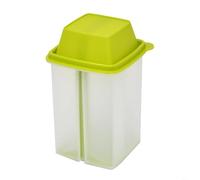 Contenedor de pepinillos con colador para almacenamiento desordenado de jalapeños y aceitunas en el refrigerador sin plástico BPA con tapa hermética fácil de abrir (verde)