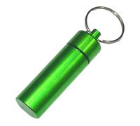 Contenedor de píldoras anodizado, mini tarro sellado portátil, llavero de aleación de aluminio, impermeable, botella de almacenamiento de píldoras, verde