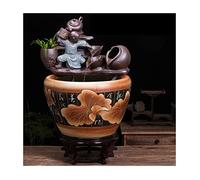 Contenedor De Plantas Hidropónicas para Peceras Tanque de Peces de Acuario, Tanque de Peces Dorados de cerámica, Adornos de Agua Corriente de Escritorio for el hogar, Flujo de circulación de Agua for