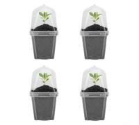 Contenedor de plástico transparente de 3 pulgadas con cúpula de humedad para propagación de plantas de interior, suculentas, hierbas, flores y desarrollo (4 piezas)