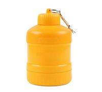 Contenedor de polvo, organizador de suplementos, a prueba de fugas y diseño portátil, recipiente con mosquetón, botella agitadora de viaje para culturismo, camping, entrenamiento, gimnasio, 4.3 x 2.75