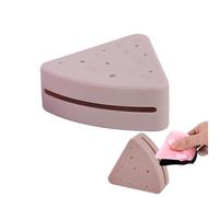 Contenedor de polvo triangular abierto, soporte triangular para polvo,Contenedor de maquillaje de silicona de diseño de queso | Estuche cosmético portátil, caja a prueba de polvo para do