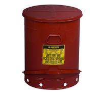 Contenedor de protección contra incendios, chapa de acero Justrite, redondo, con pedal
