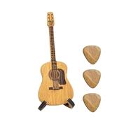 Contenedor de púas de guitarra, caja de púas de guitarra acústica de madera hecha a mano con soporte, contenedor de almacenamiento de borde liso, portátil for guitarra Caja Para PúAs De Guitarra