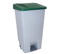Denox 23400 - Contenedor basura selectivo con pedal y ruedas, color verde, talla 120 L