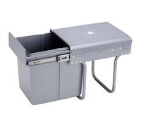 Contenedor de reciclaje para mueble de cocina, Cubos de basura bajo fregadero 20L, fijación inferior y extracción manual, cubo extraíble, con tapa