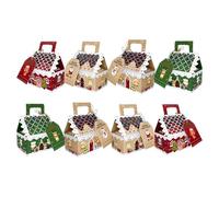 Contenedor de regalo de vacaciones portátil, diseño de casa de Navidad para fiestas y celebraciones, caja de embalaje de dulces de Navidad