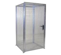 Contenedor de rejilla para bombonas de gas eurokraft pro, con tejado y puerta de una hoja