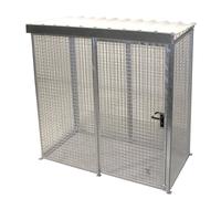 Contenedor de rejilla para bombonas de gas eurokraft pro, con tejado y puerta de una hoja