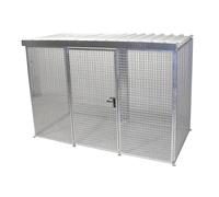 Contenedor de rejilla para bombonas de gas eurokraft pro, con tejado y puerta de una hoja