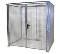 Contenedor de rejilla para bombonas de gas eurokraft pro, sin tejado, con puerta de doble hoja