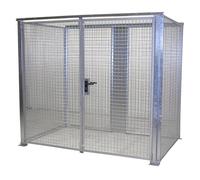 Contenedor de rejilla para bombonas de gas eurokraft pro, sin tejado, con puerta de doble hoja