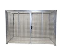 Contenedor de rejilla para bombonas de gas eurokraft pro, sin tejado, con puerta de doble hoja