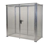 Contenedor de rejilla para bombonas de gas eurokraft pro, sin tejado, con puerta de doble hoja