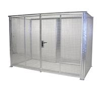 Contenedor de rejilla para bombonas de gas eurokraft pro, sin tejado, con puerta de doble hoja