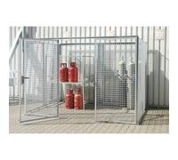 Contenedor de rejilla para bombonas de gas eurokraft pro, sin tejado, con puerta de una hoja