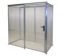 Contenedor de rejilla para bombonas de gas eurokraft pro, sin tejado, con puerta de una hoja