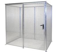 Contenedor de rejilla para bombonas de gas eurokraft pro, sin tejado, con puerta de una hoja