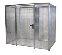 Contenedor de rejilla para bombonas de gas eurokraft pro, sin tejado, con puerta de una hoja