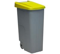 Denox DEN034 Contenedor Reciclo 110 litros Cerrado, Amarillo, 420x570x880 mm