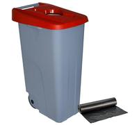 Famesa DEN015 Contenedor Reciclo 110 litros Abierto, Rojo, 420x570x880 mm