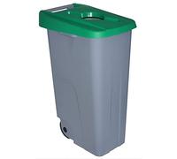 Denox DEN014 Contenedor Reciclo 110 litros Abierto, Verde, 420x570x880 mm