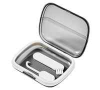 Contenedor de retención | Funda de alineador sin olor con bisagra de tapa | Caja de retención para prótesis dentales con herramienta de extracción para prótesis dentales transparentes protector bucal