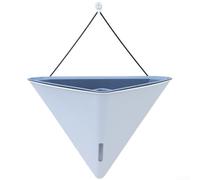 Contenedor de riego automático para plantas, maceta triangular para colgar en la pared, caja de jardín de plástico montada en la pared, para valla vertical de balcón interior y exterior (blanco)