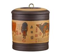 Contenedor de Tarro de Alijo Recipiente for almacenar té de arena morada, tarro de cerámica sellado, tarro recto for despertar el té, juego de té chino retro, tarro individual Frascos de Almacenamient