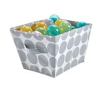 Contenedor de tela iDesign Dot, cesta mediana en ngulo con asas laterales dobles, ideal para armario, dormitorio, juguetes, guarder a - Gris