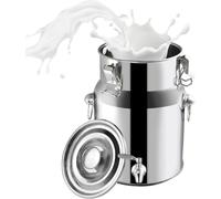 Contenedor de transporte de acero inoxidable con espiga, capacidad de 120 litros para almacenamiento y dispensación de líquidos